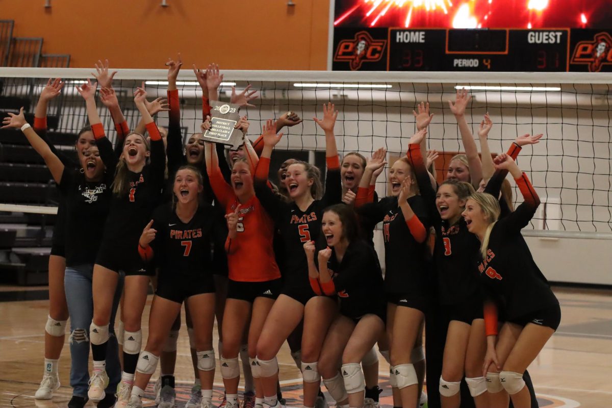 Volleyball became district champions after defeating St. Pius on Tuesday, Oct. 24. The team advanced to State Quarterfinals where they will face St. Michael on Saturday, Oct. 28.