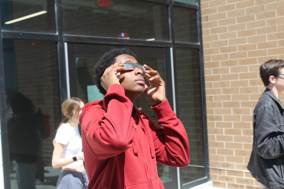 Classes went outside April 8 to view the eclipse.