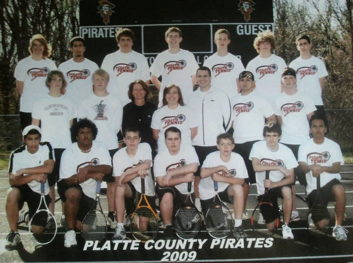 The 2009 boys tennis team. Blakely is top row, far right.