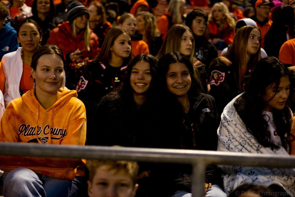 Juniors Camila Zavala and Ciliana Furnari pose for a photo in the stands 