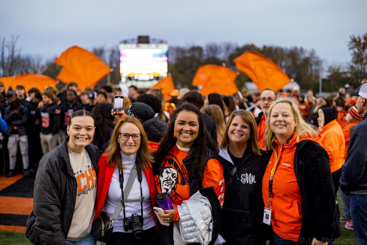 Dance Coach Marissa Pablo, Comms Director Laura Hulett, Journalism Teacher Devan Foos, Cheer Coach Gail Martin, and Assistant Dance Coach Lissa Codding pose for a photo right before the TODAY Show broadcast was ended 