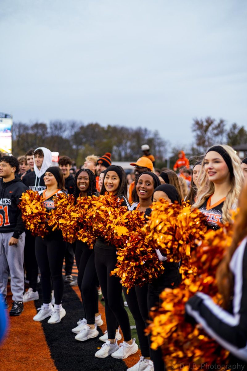 Dance team shakes their poms for the TODAY Show broadcast 